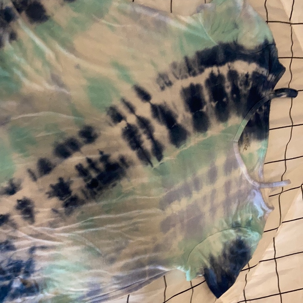 Blue and white tie-dye T-shirt